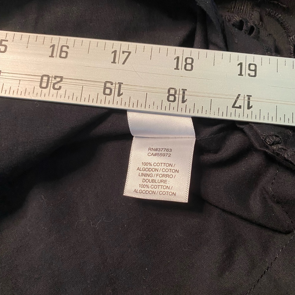 Laundry by Shelli Segal Black Eyelet Cotton Sundress Spaghetti Strap Fit & Flare - Picture 6 of 8